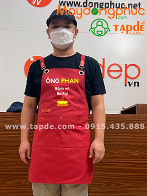 May tạp dề Tiệm Bánh mì ba rọi Ông Phan