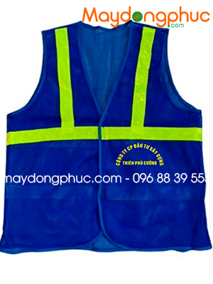 May áo gile màu xanh dương Công ty CP đầu tư xây dựng Thiên Phú Cường