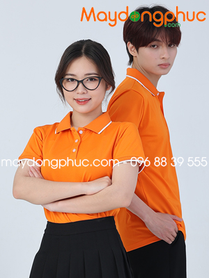 May áo phông đồng phục màu cam