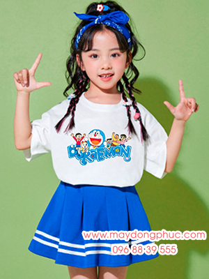 May áo phông trẻ em in hình Doraemon
