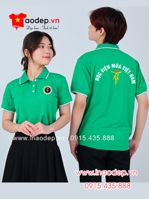 May áo phông màu xanh lá cây Học viện Múa Việt Nam