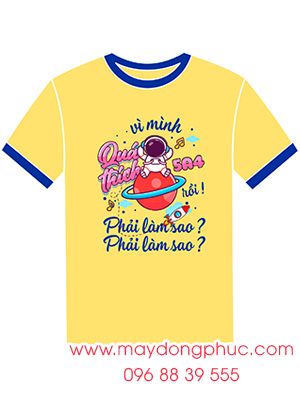 May áo cổ tròn Lớp 5A4 Class Tiểu học La Khê - We are family