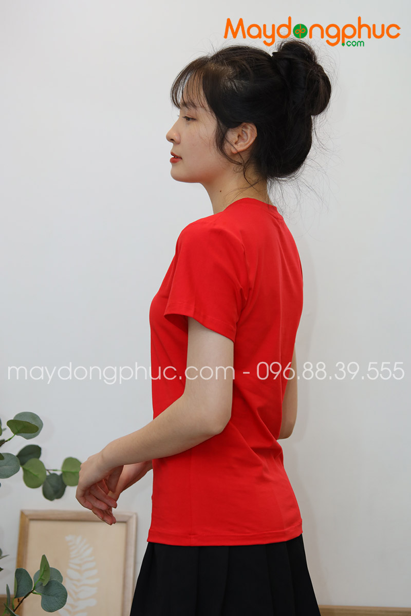 Áo phông cổ tròn màu đỏ | Ao phong