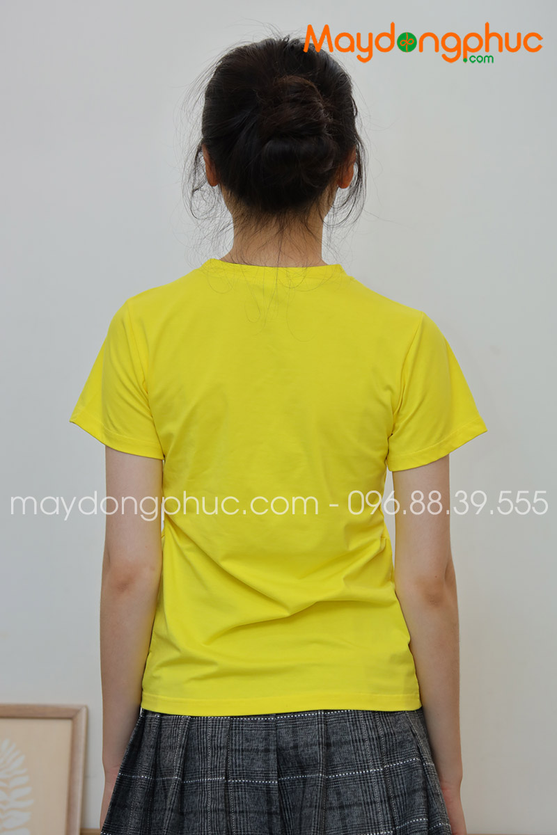 Áo phông cổ tròn màu vàng | Ao phong