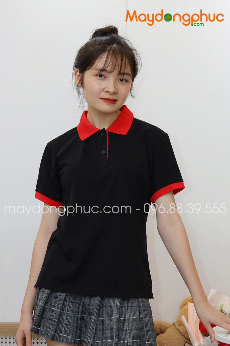 Áo phông polo màu đen cổ đỏ | ao phong polo mau den co do Áo Phông Polo Màu Đen Cổ Đỏ | Ao Phong Polo Mau Den Co Do
