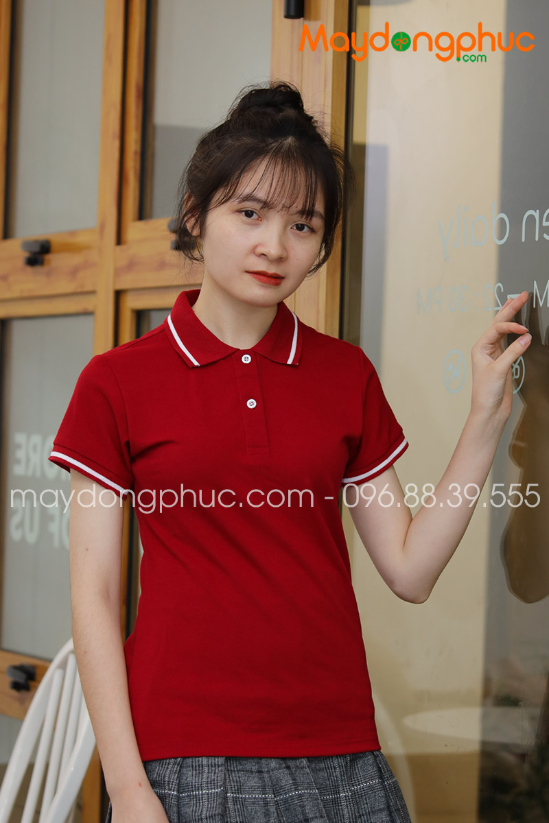 Áo phông polo màu đỏ đô | Ao phong