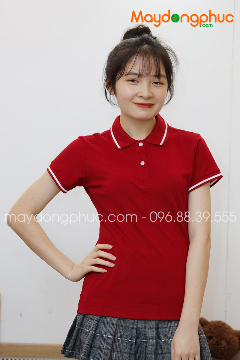 Áo phông polo màu đỏ đô | Ao phong