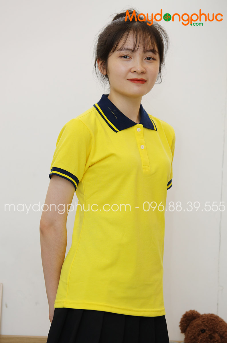 ​Áo phông polo màu vàng cổ đen | Ao phong