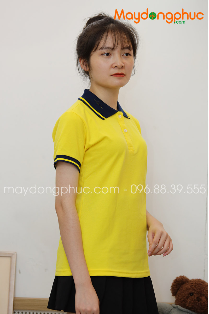 ​Áo phông polo màu vàng cổ đen | Ao phong