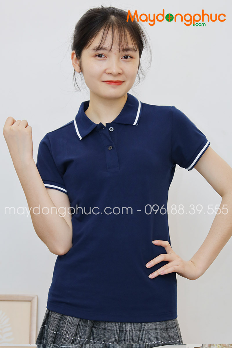 Áo phông polo màu xanh đen | Ao phong