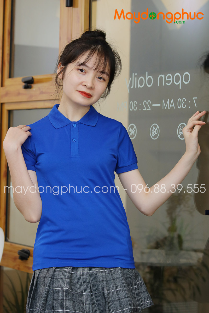 Áo phông polo màu xanh dương | Ao phong