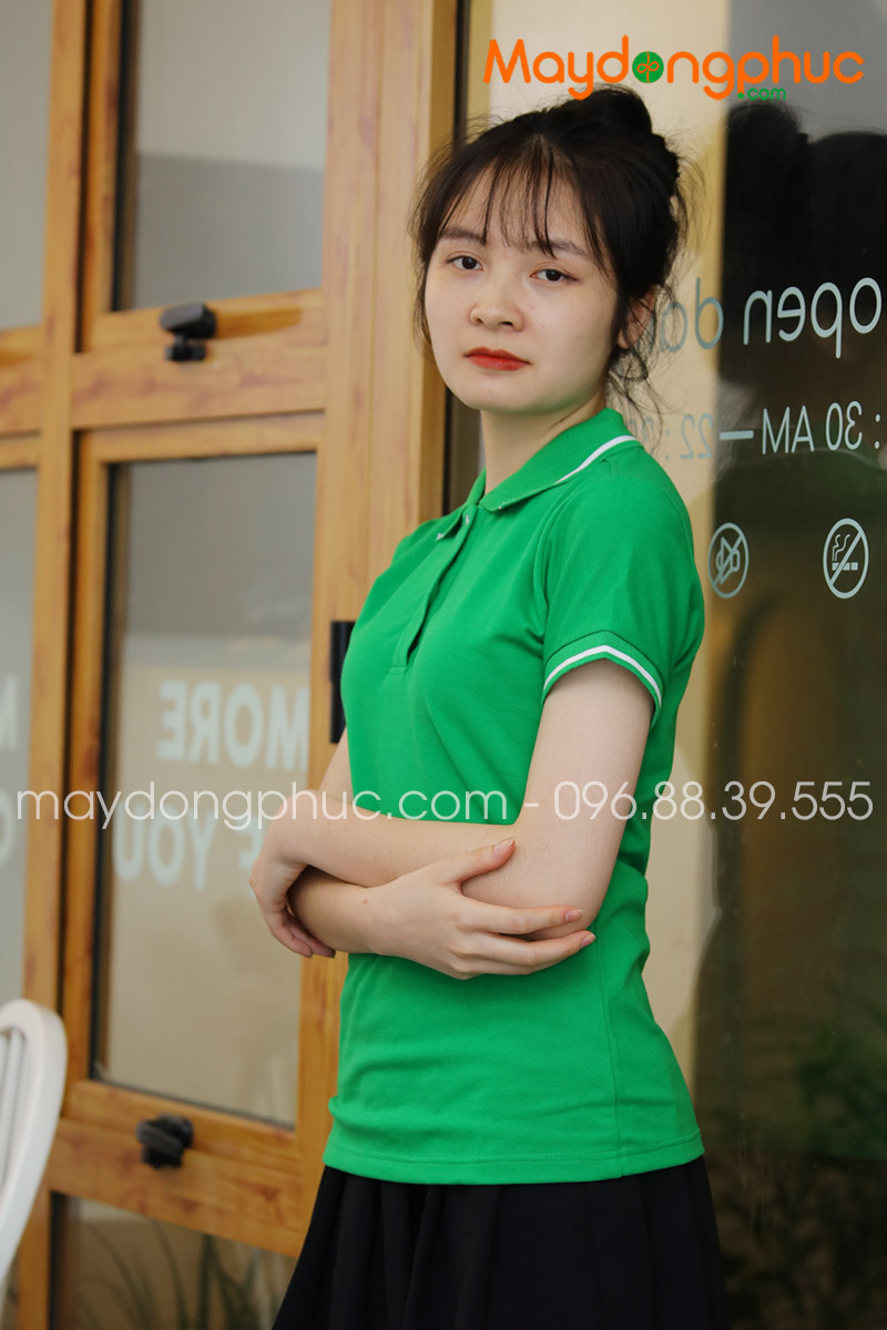 ​Áo phông polo màu xanh lá | Ao phong