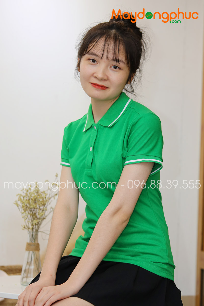 ​Áo phông polo màu xanh lá | Ao phong