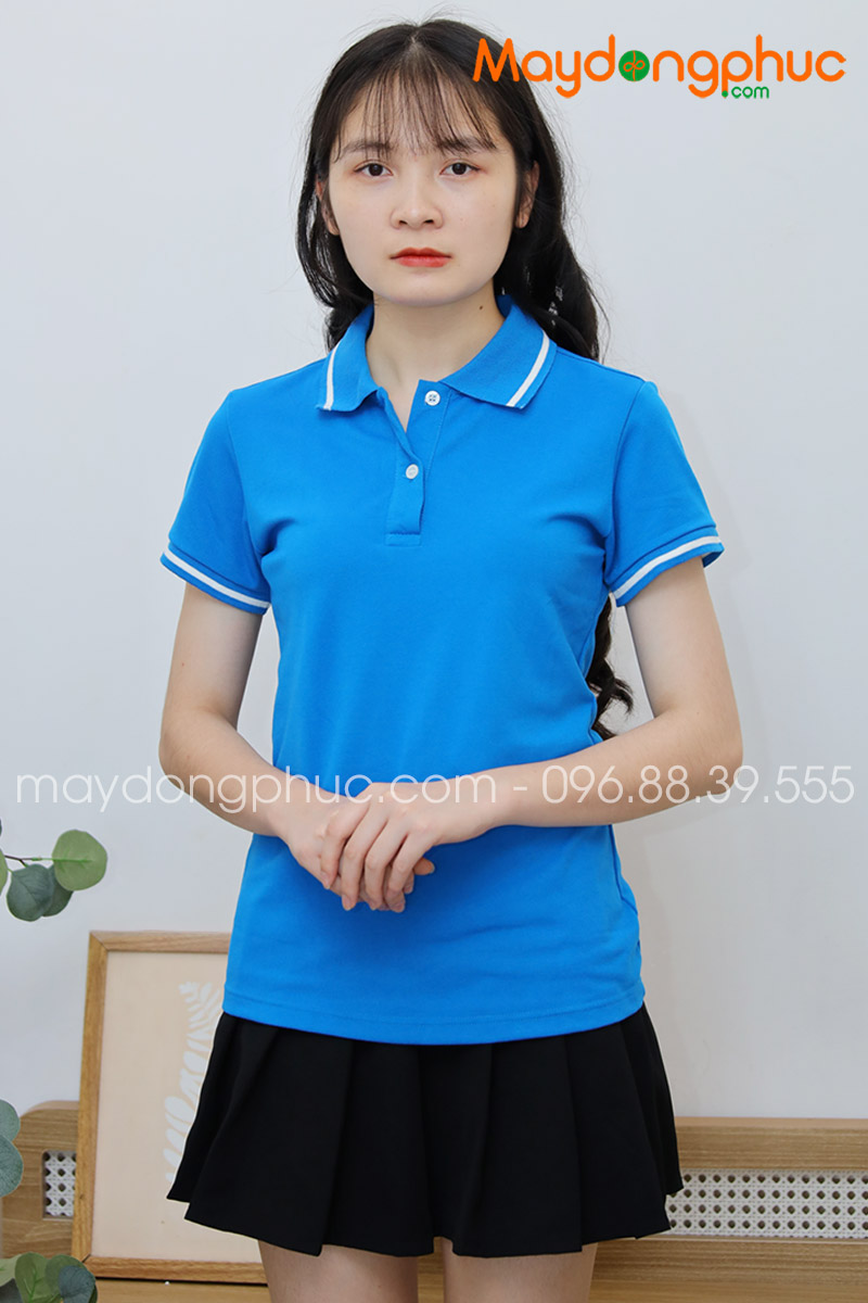 Áo phông polo màu xanh YA | Ao phong