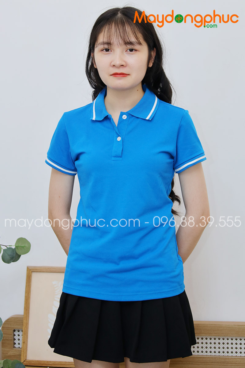 Áo phông polo màu xanh YA | Ao phong