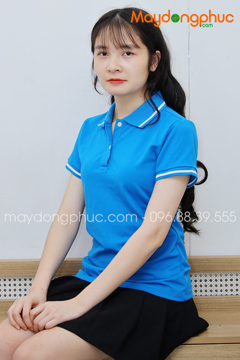 Áo phông polo màu xanh YA | Ao phong