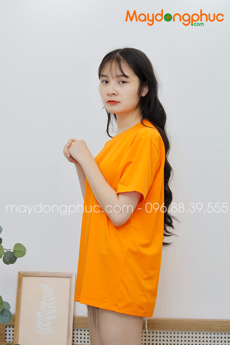 Áo phông tay lỡ màu cam | Ao phong