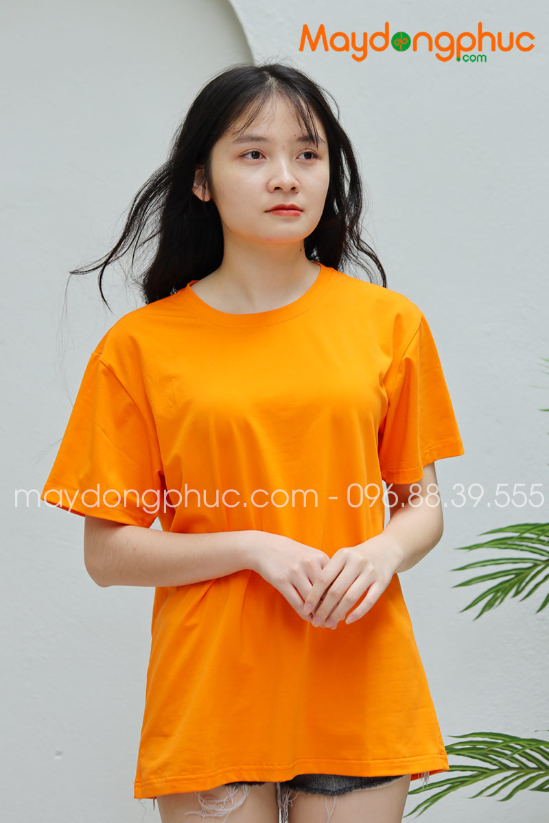 Áo phông tay lỡ màu cam | Ao phong