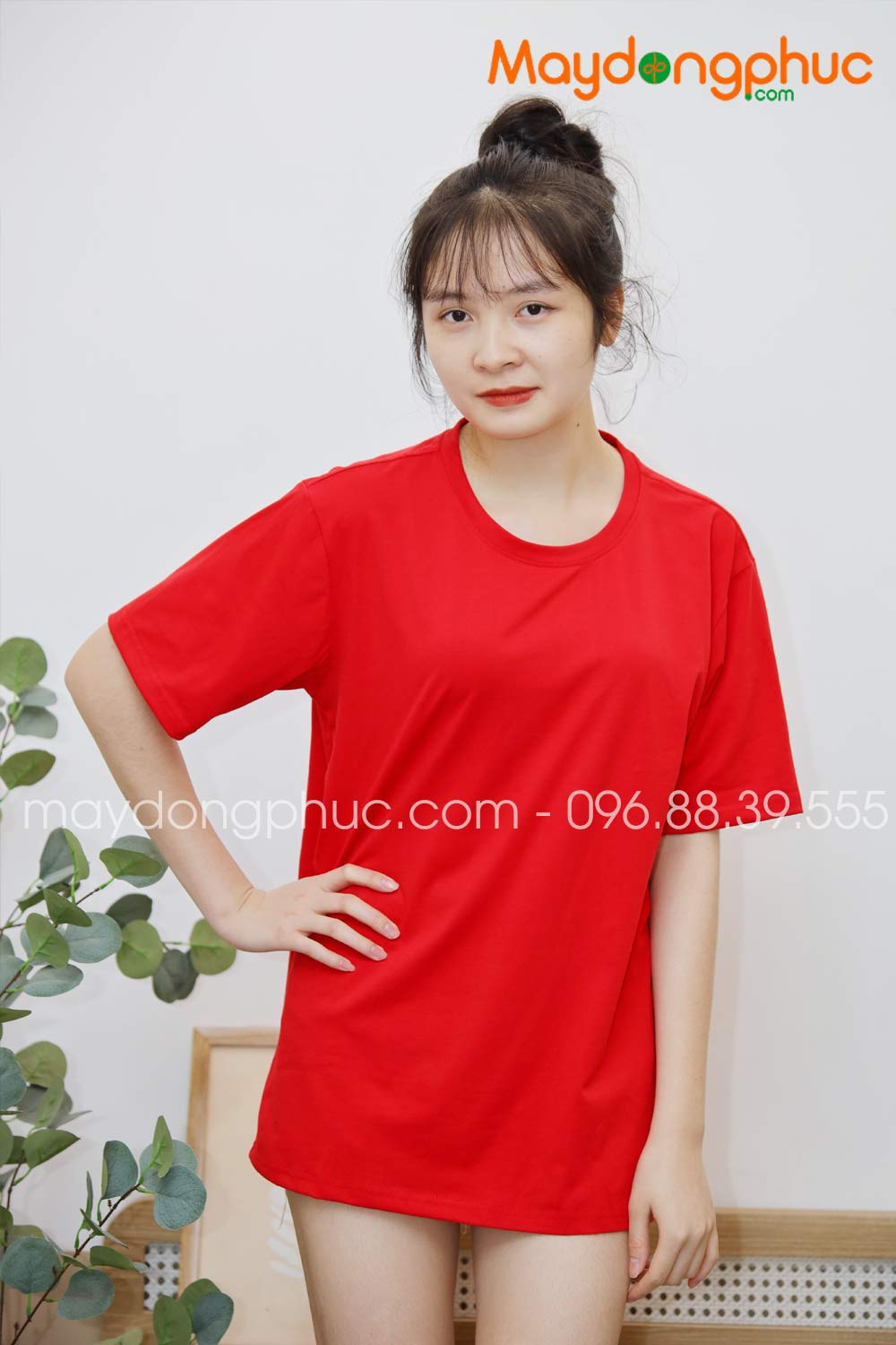 Áo phông tay lỡ màu đỏ | Ao phong