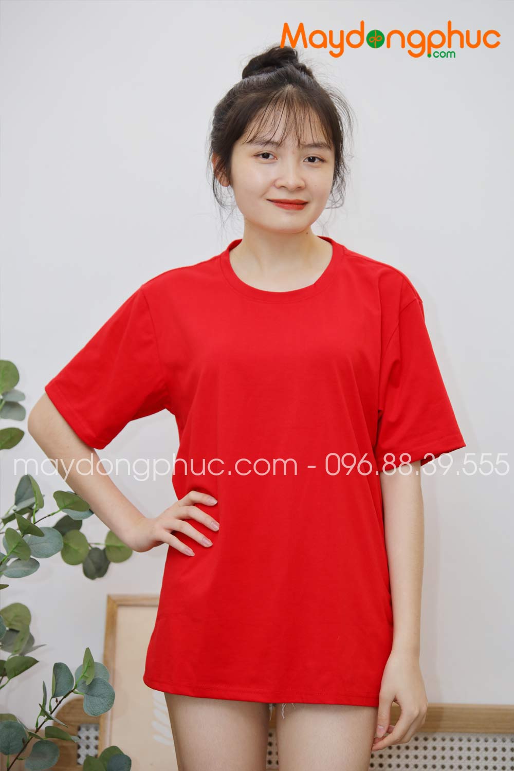 Áo phông tay lỡ màu đỏ | Ao phong