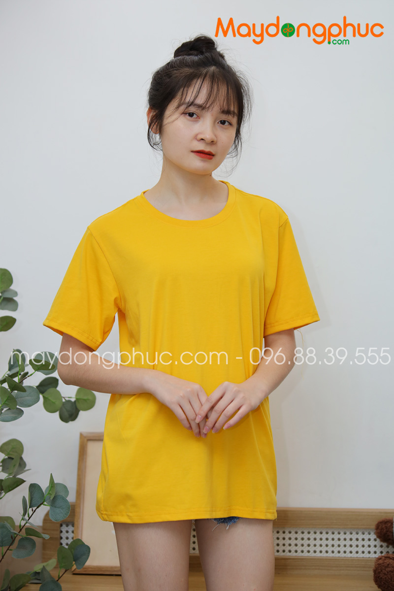 Áo phông tay lỡ màu vàng | Ao phong