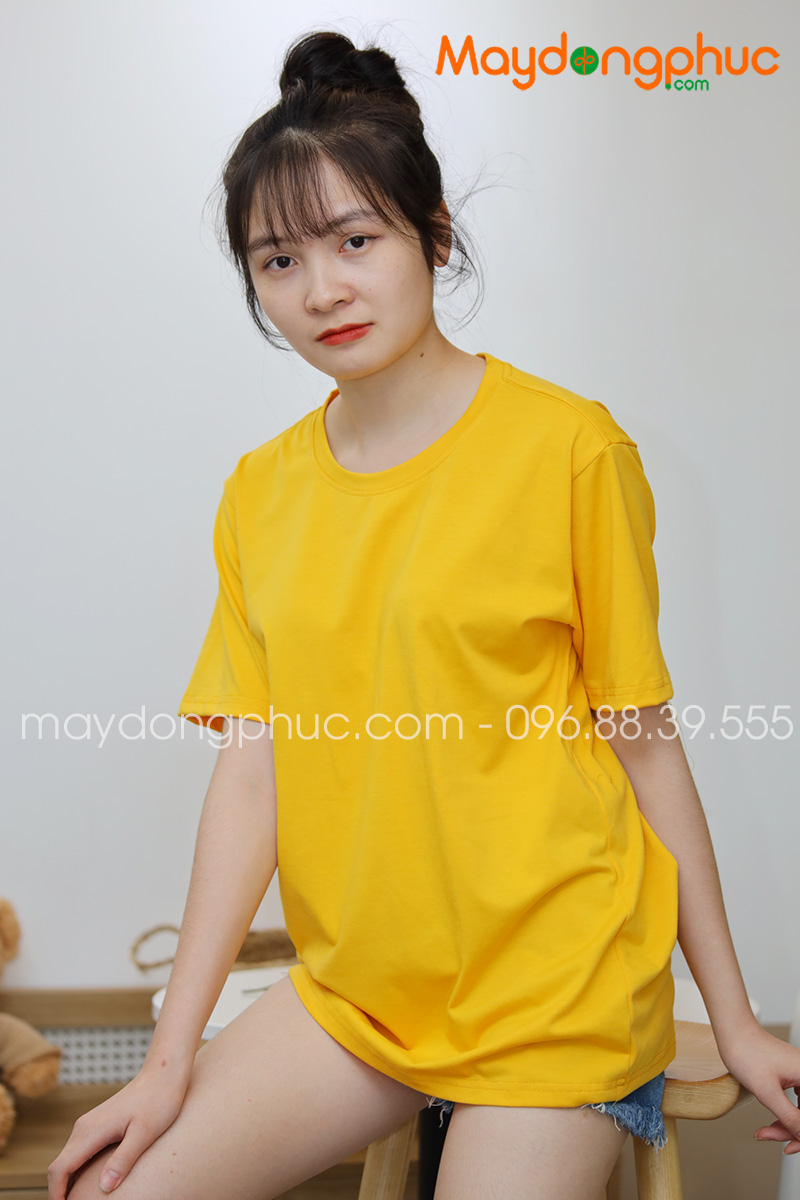 Áo phông tay lỡ màu vàng | Ao phong
