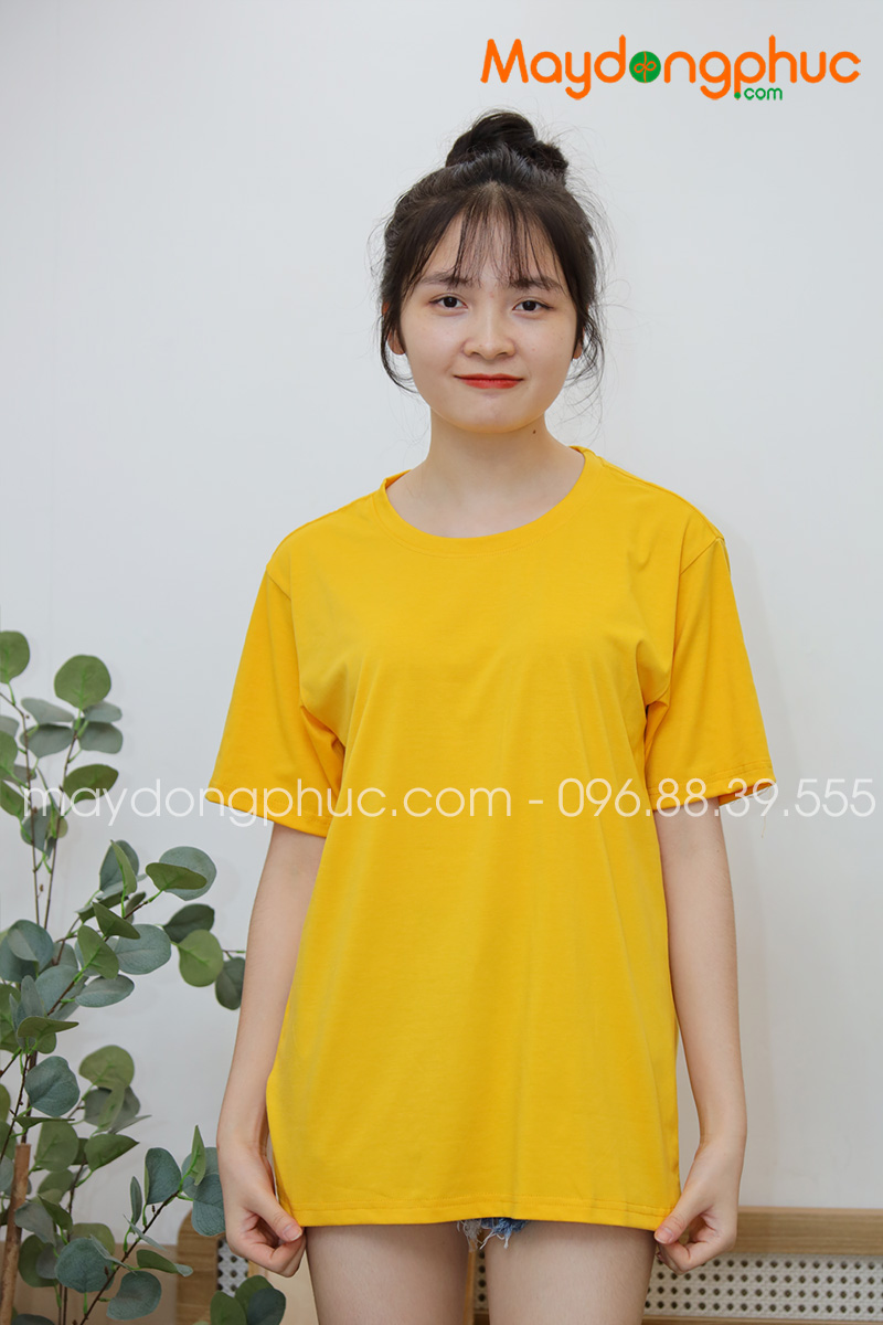 Áo phông tay lỡ màu vàng | Ao phong