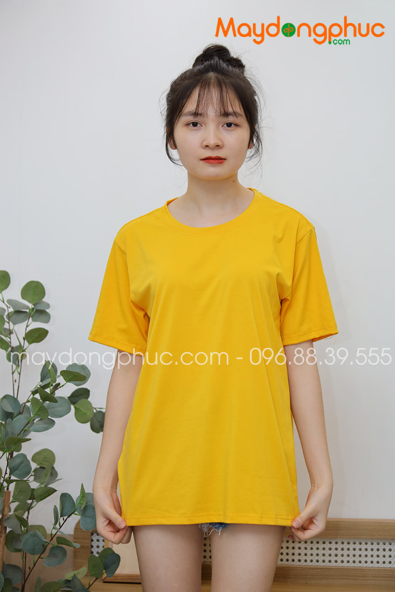 Áo phông tay lỡ màu vàng | Ao phong