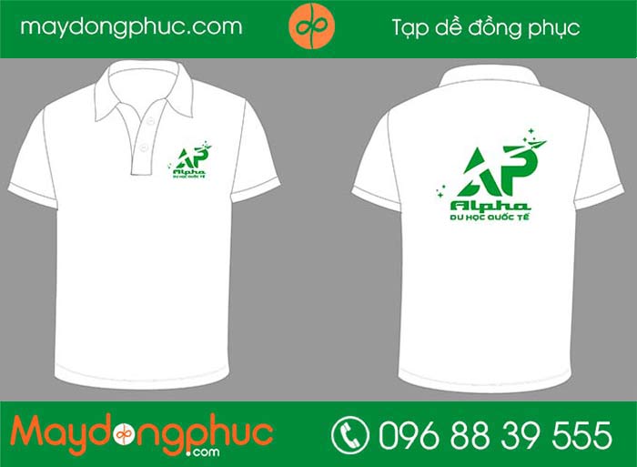 May áo phông công ty Alpha du học quốc tế | May ao phong dong phuc