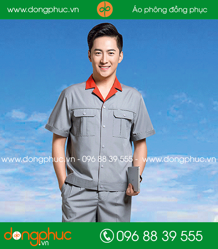 Mẫu bảo hộ màu ghi phối cam cộc tay
