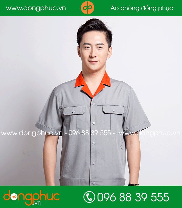 Mẫu bảo hộ màu ghi phối cam cộc tay