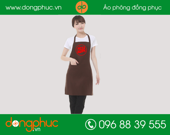 May tạp dề quán Pizza Happy | May tap de