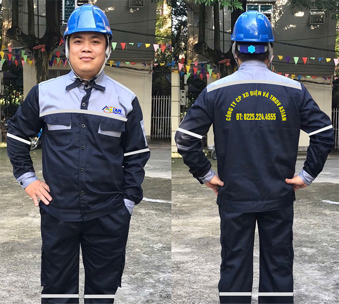 May đồng phục bảo hộ Công ty CP XD Điện và TMDV ASIAN | May dong phuc bao ho
