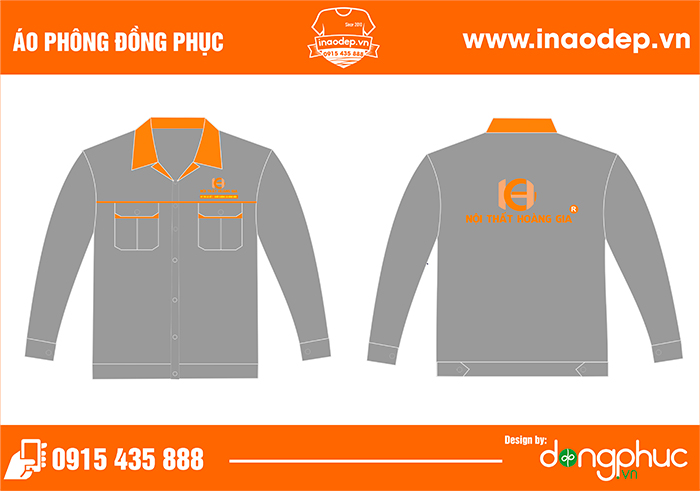 May áo bảo hộ Công ty Nội thất Hoàng Gia | May dong phuc bao ho