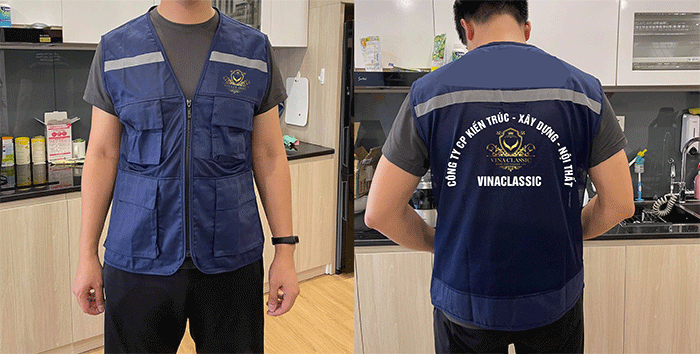 May áo gile Công ty CP kiến trúc xây dựng nội thất Vinaclassic | May ao gile dong phuc