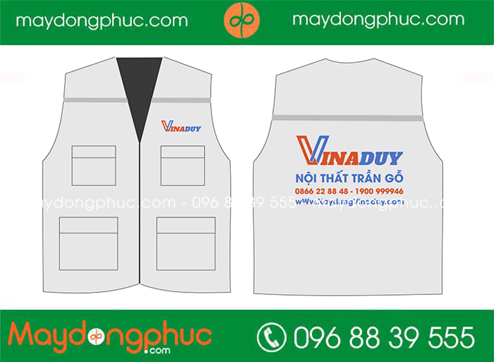 May áo gile Nội thất trần gỗ Vinaduy | May ao gile dong phuc