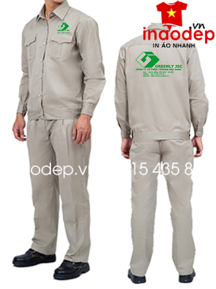 May đồng phục bảo hộ Công ty Cổ phần thương mại Xanh Greenly | May dong phuc bao ho