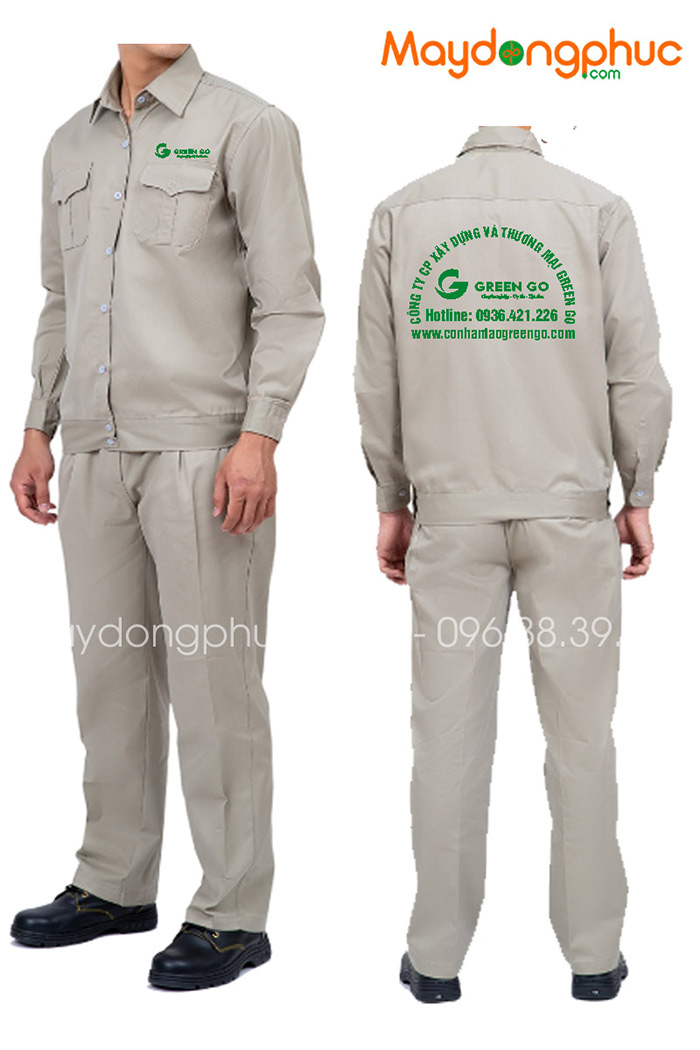 May đồng phục bảo hộ Công ty CP xây dựng và thương mại Green GO | May dong phuc bao ho
