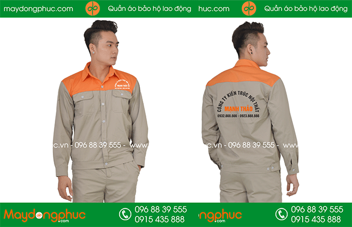 May đồng phục bảo hộ Công ty kiến trúc nội thất Mạnh Thảo | May dong phuc bao ho