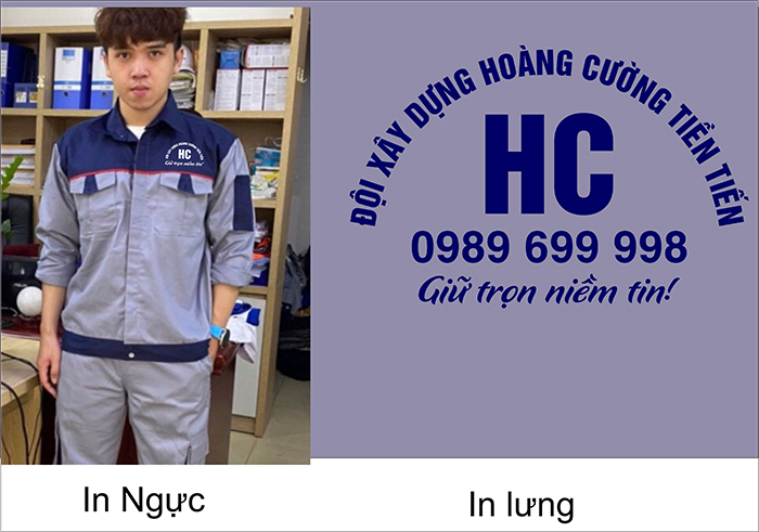 May đồng phục bảo hộ Đội xây dựng Hoàng Cường Tiền Tiến | May dong phuc bao ho
