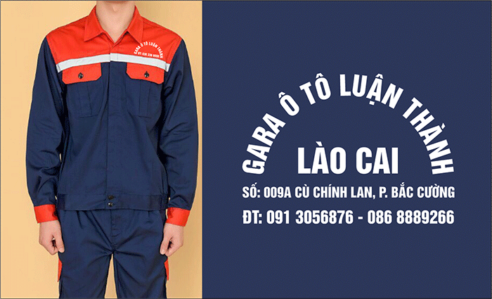 May đồng phục bảo hộ Gara ô tô Luận Thành Lào Cai | May dong phuc bao ho