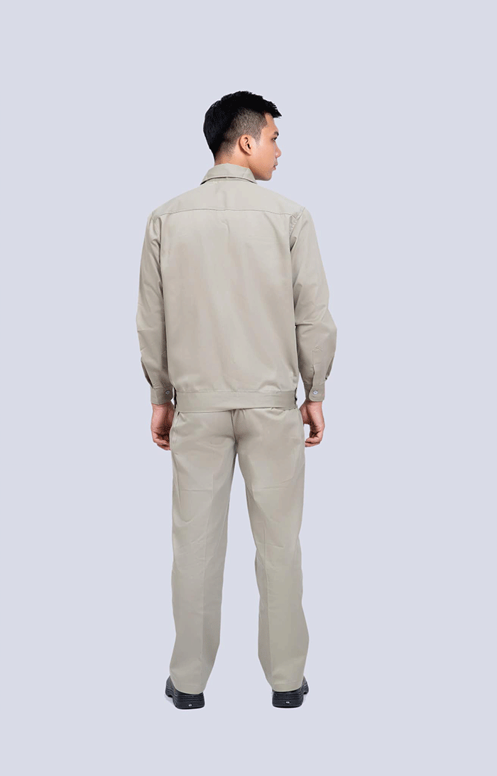May đồng phục bảo hộ màu ghi sáng 01 | May dong phuc bao ho