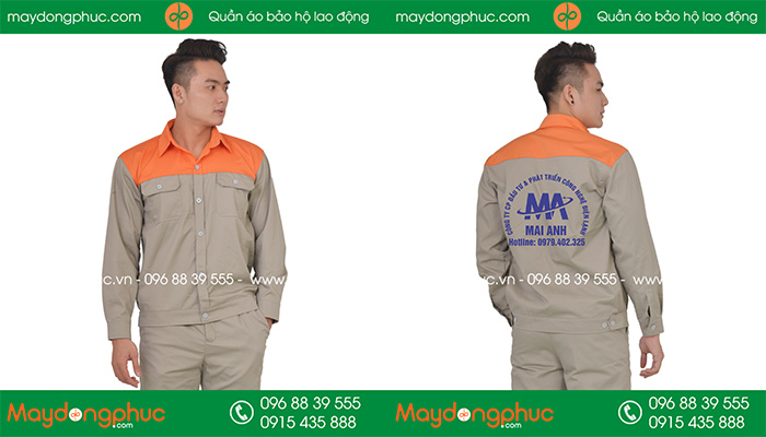 May áo bảo hộ công ty CP đầu tư phát triển điện lạnh Mai Anh | May ao dong phuc bao ho