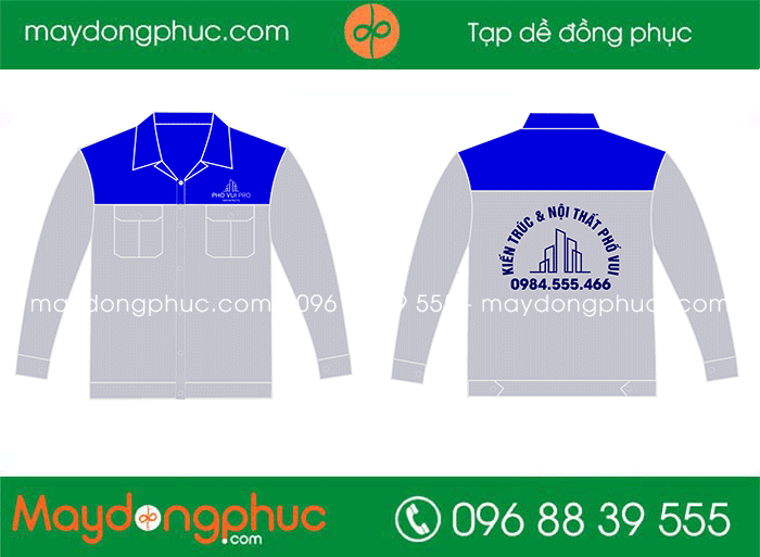 May áo bảo hộ Công ty Kiến trúc & Nội thất Phố Vui | May dong phuc bao ho