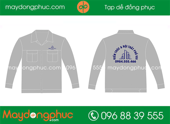 May áo bảo hộ Công ty Kiến trúc & Nội thất Phố Vui | May dong phuc bao ho