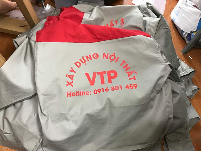 May áo bảo hộ Công ty xây dựng nội thất VTP May dong phuc bao ho