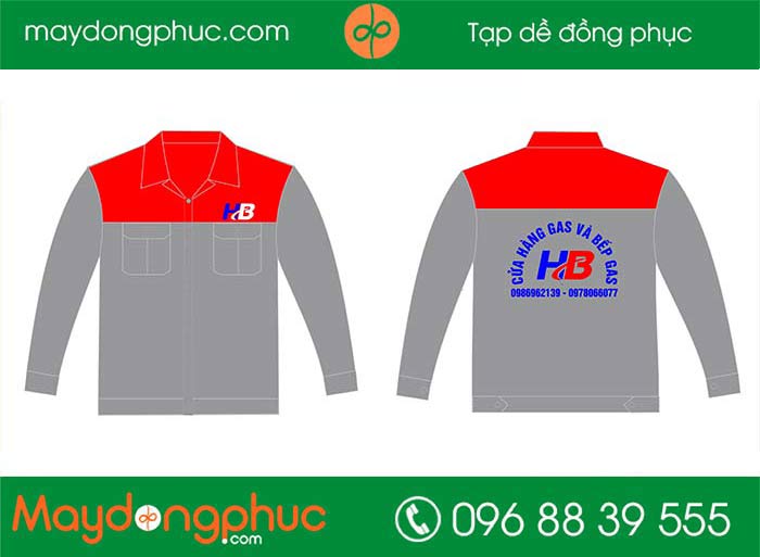 May áo bảo hộ Cửa hàng gas và bếp gas HB | May dong phuc bao ho