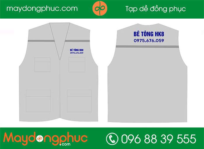 May áo gile đồng phục Công ty Bê tông HK8 | May  ao gile dong phuc