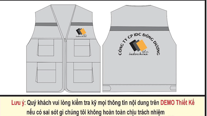 May áo gile bảo hộ Công ty CP IDC Đông Dương | In ao gile dong phuc
