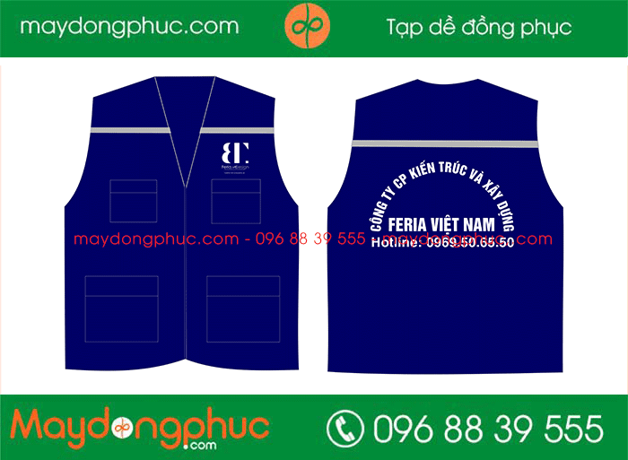 May áo gile Công ty CP kiến trúc và xây dựng Feria Việt Nam | May ao gile dong phuc
